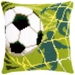 Devant de coussin à broder au point de croix ""football