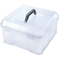 buttinette Boîte de rangement en plastique, 31 x 31 x 17 cm