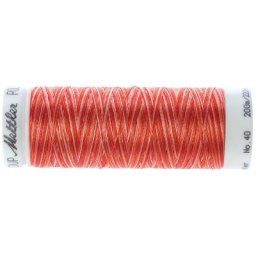 Mettler Fil à coudre poly sheen multi, grosseur : 40, 200 m, rouge multicolore