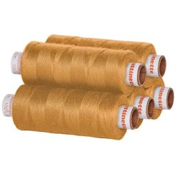 buttinette Lot de 5 bobines de fil à coudre universel, ocre, grosseur : 100