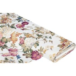 Tissu de décoration ""Sophie"" à motif floral, écru multicolore