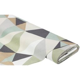 Tissu de décoration ""triangles"", beige/vert/marron