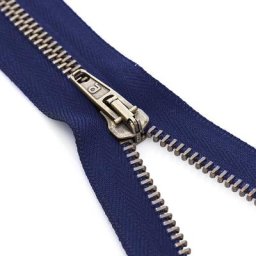 buttinette Fermeture à glissière avec glissière en métal, bleu marine, séparable