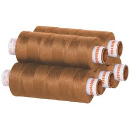 buttinette Lot de 5 bobines de fil à coudre universel, marron clair, grosseur : 100