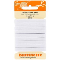 buttinette Ruban élastique ""standard"", blanc, largeur : 8 mm, longueur : 10 m