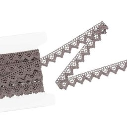 Galon de dentelle aux fuseaux, graphite, largeur 2 cm, longueur 5 m