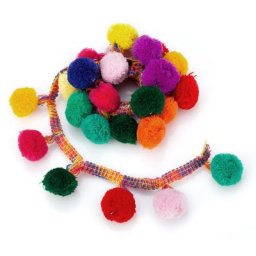 Galon de pompons, multicolore, 45 mm, 2 m