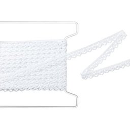 Galon de dentelle aux fuseaux ""Leni"", blanc, 1,3 cm, 5 m