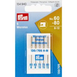 Prym Aiguilles pour machine à coudre ""Microtex"", épaisseur : 60 - 80, contenu : 5 pièces