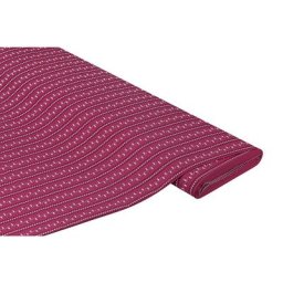 Tissu coton ""ramages de fleurs"", fuchsia/noir