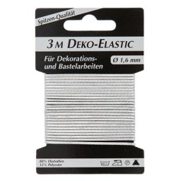 Cordon élastique ""Deko-Elastic"", argent, épaisseur : 1,6 mm, 3 m