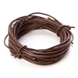 Cordons en cuir, marron, 2 mm Ø, 5x 2 m