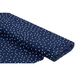 Tissu jersey en coton ""pois"", bleu marine/blanc, 5 mm Ø