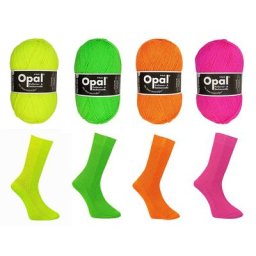Opal Laine à chaussettes uni ""fluo"", 4-fils