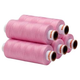 buttinette Lot de 5 bobines de fil à coudre universel, rose, grosseur : 100
