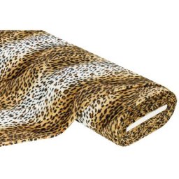 Tissu imitation fourrure ""ocelot"", marron/écru