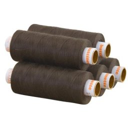 buttinette Lot de 5 bobines de fil à coudre universel, taupe, grosseur : 100