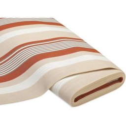 Tissu d'extérieur à rayures ""Madrid"", terre cuite/écru