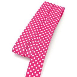 buttinette Biais en coton, rose vif/blanc