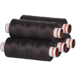 buttinette Lot de 5 bobines de fil à coudre universel, anthracite, grosseur : 100