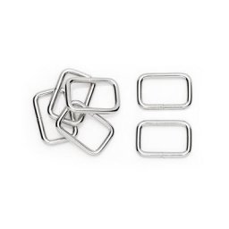 buttinette Anneaux carrés, argent, pour des sangles de 25 mm, contenu : 6 pièces