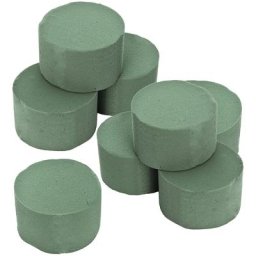 Briques de mousse florale mouillable, 8 cm Ø, 8 pièces