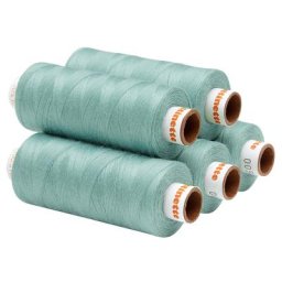 buttinette Lot de 5 bobines de fil à coudre universel, vert menthe, grosseur : 100