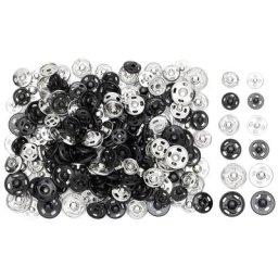 buttinette Boutons pression en laiton et zinc, à coudre, Ø 6-11 mm, 100 pièces