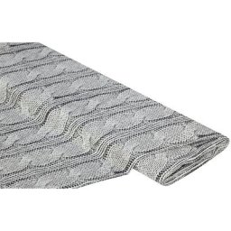 Tissu coton à impression numérique ""tricot"", gris multicolore
