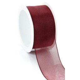 Ruban organza, bordeaux, 40 mm, 5 m