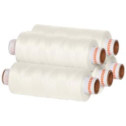 buttinette Lot de 5 bobines de fil à coudre universel, blanc cassé, grosseur : 100