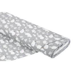 Tissu jersey en coton bio ""ours polaire"", gris multicolore