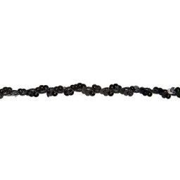 Ruban de paillettes, noir, largeur : 10 mm, longueur : 3 m