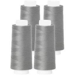 buttinette Set éco de fil pour surjeteuse, gris, 4 bobines, grosseur : 120, 2500 m