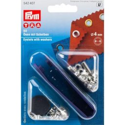 Prym Œillets sans couture, avec rondelles, dim. : 4 mm Ø, contenu : 50 pièces