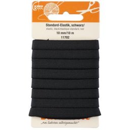 buttinette Ruban élastique ""Standard"", noir, largeur : 10 mm, longueur : 10 m