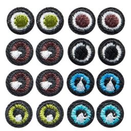 buttinette Écussons ""yeux"", Ø 10 mm, 16 pièces