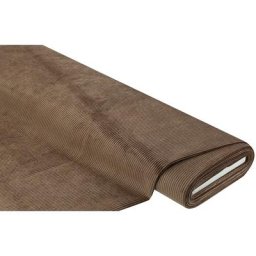 Tissu d'ameublement velours milleraies, caramel