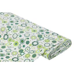 Tissu coton ""mandalas & paisley"", gris/vert
