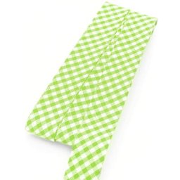 buttinette Biais en coton ""carreaux vichy"", vert clair/blanc, largeur : 2 cm, 5 m