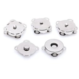 buttinette Boutons magnétiques à coudre, argent, dim. : 19 mm Ø, 4 pièces