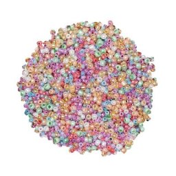 Perles de rocaille, tons pastel, 2,5 mm Ø, 100 g