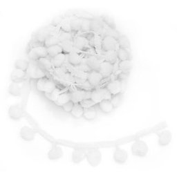 Galon de pompons, blanc