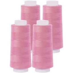 buttinette Set éco de fil pour surjeteuse, rose, 4 bobines, grosseur : 120, 2500 m