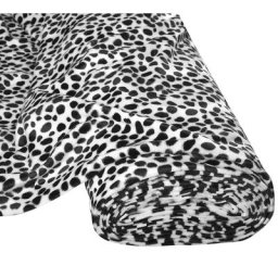 Tissu imitation fourrure ""dalmatiens"", noir/blanc