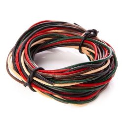 Cordons en cuir, multicolore, 2 mm, 5x 2 m
