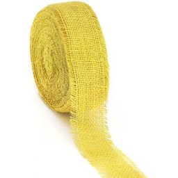 Ruban en toile de jute, jaune, 6 cm, 25 m