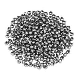 Perles en verre à facettes, argenté, 4 mm Ø, 300 pièces