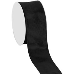 Ruban en tissu, avec bords laitonnés, noir, 40 mm, 10 m