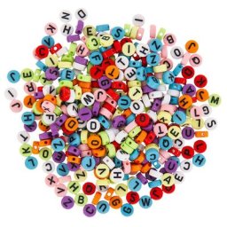 Perles ""alphabet"", en plastique, Ø 7 mm, 50 g